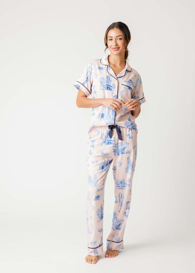 Atlanta Toile Pajama Pants Set Pajama Set Katie Kime