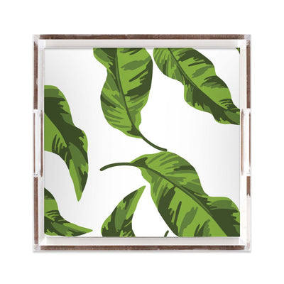 Banana Leaves Lucite Tray Lucite Trays Green / 12x12 Katie Kime
