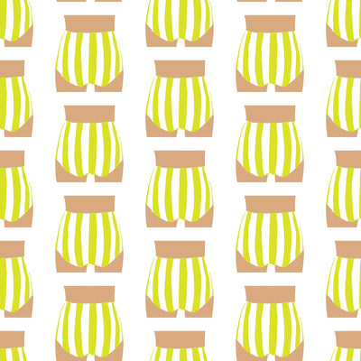Beach Bum Traditional Wallpaper Wallpaper Chartreuse / Double Roll Katie Kime
