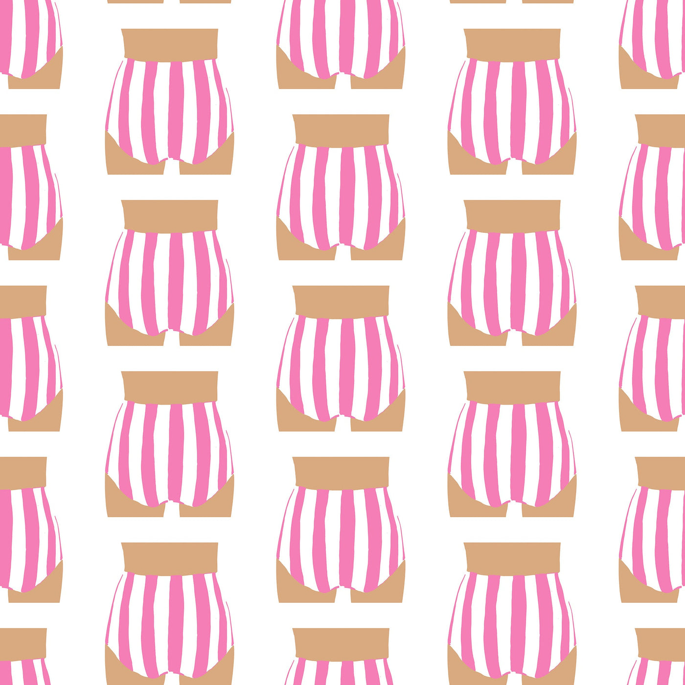 Beach Bum Traditional Wallpaper Wallpaper Pink / Double Roll Katie Kime