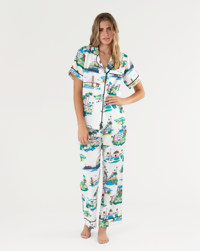 California Toile Pajama Pants Set Pajama Set Multi / XS Katie Kime
