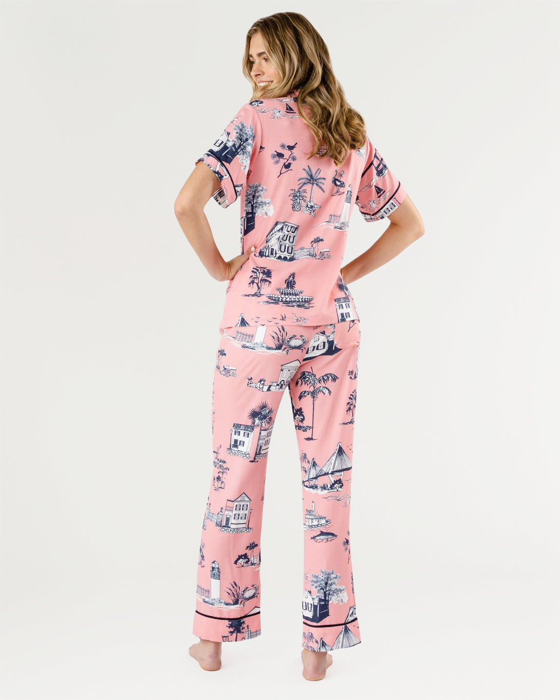 Charleston Toile Pajama Pants Set Pajama Set Katie Kime