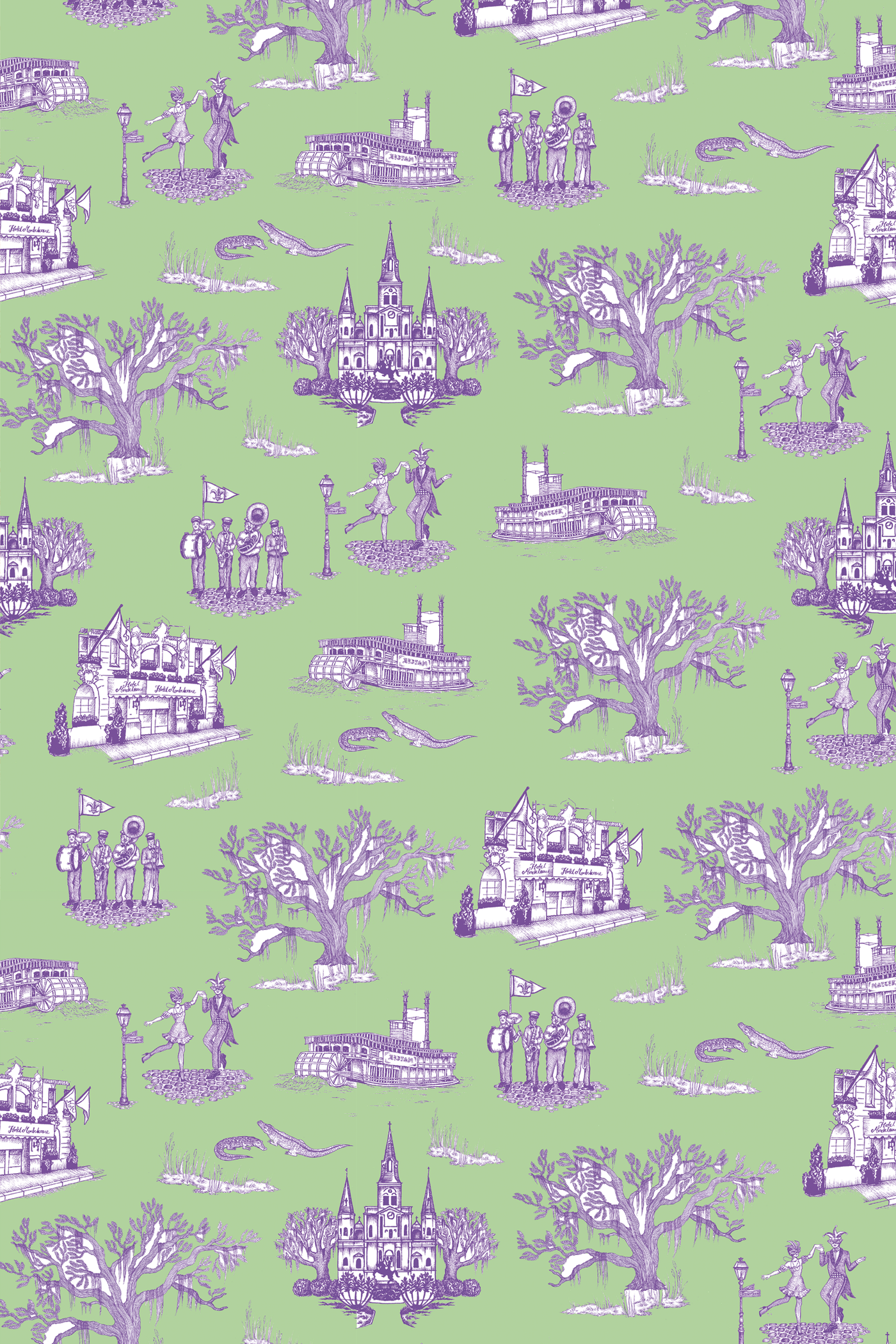 New Orleans Toile Traditional Wallpaper Wallpaper Katie Kime