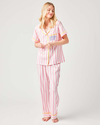 Retro Striped Pajama Pants Set Pajama Set Pink / XXS Katie Kime