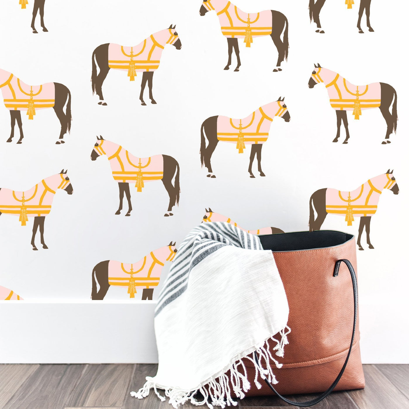 Horse & Tassel Traditional Wallpaper Wallpaper Katie Kime