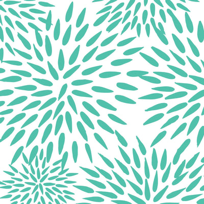 Mums The Word Traditional Wallpaper Wallpaper Teal / Double Roll Katie Kime