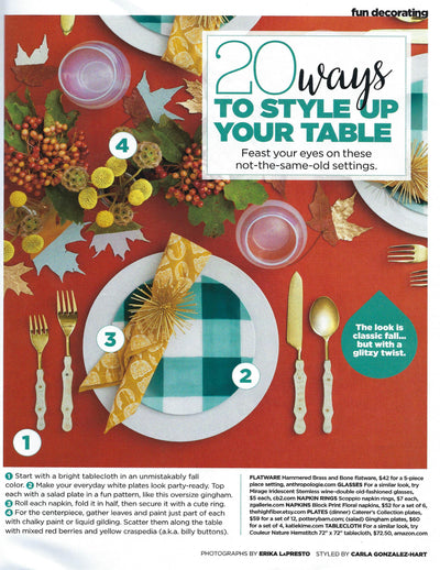 HGTV Magazine | 20 Ways to Style Up Your Table | November 2017 Katie Kime