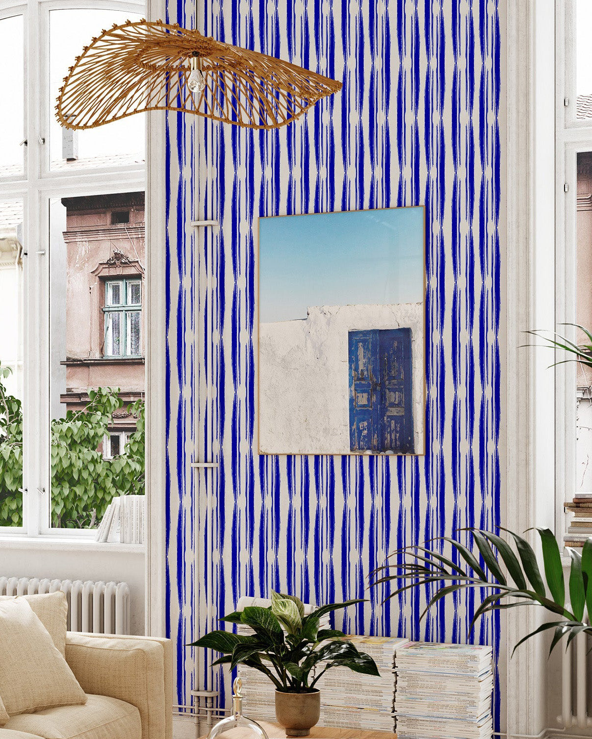 Abstract Stripe Traditional Wallpaper Wallpaper Katie Kime