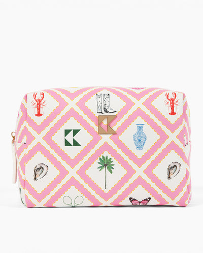 Accessory Bag Set in Story Toiletry Bags Pink Katie Kime