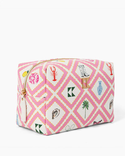 Accessory Bag Set in Story Toiletry Bags Pink Katie Kime