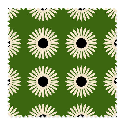 American Daisy Fabric Fabric Sample / Linen Canvas / Hunter Katie Kime