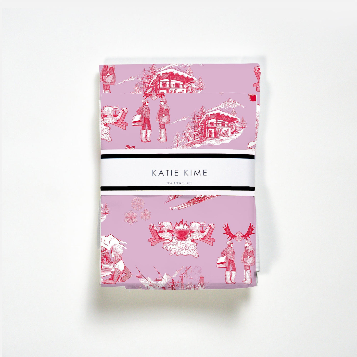 Après Ski Tea Towel Set Tea Towel Lilac Cranberry Katie Kime