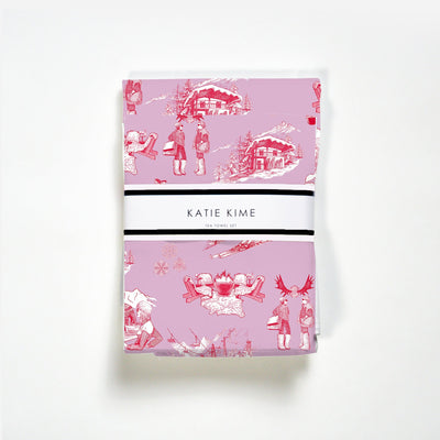 Tea Towel Lilac Cranberry Apres Ski Tea Towel Set Katie Kime