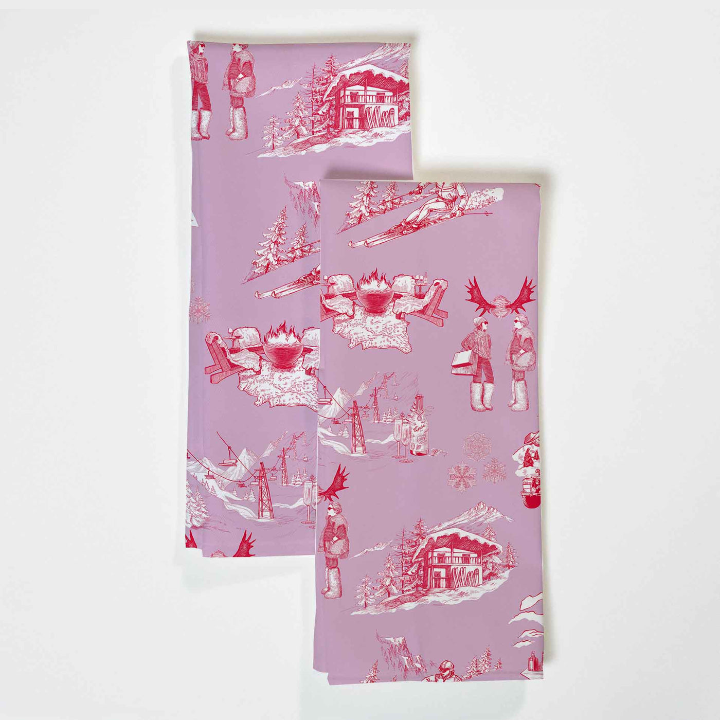Tea Towel Lilac Cranberry Apres Ski Tea Towel Set Katie Kime