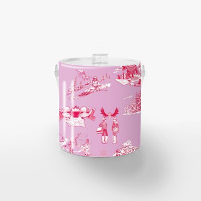 Après Ski Toile Ice Bucket Ice Bucket Lilac Cranberry / Lucite Katie Kime