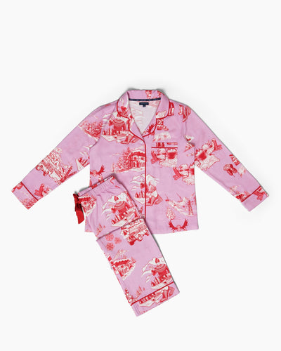 Après Ski Toile Long Sleeve Pajama Pants Set Pajama Set Katie Kime