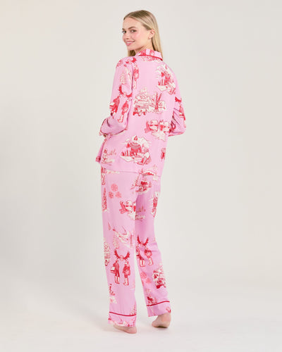 Après Ski Toile Long Sleeve Pajama Pants Set Pajama Set Katie Kime