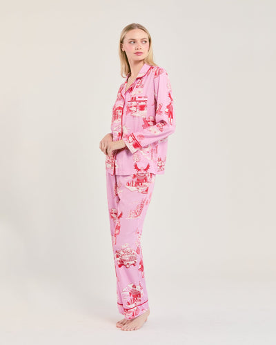 Après Ski Toile Long Sleeve Pajama Pants Set Pajama Set Katie Kime