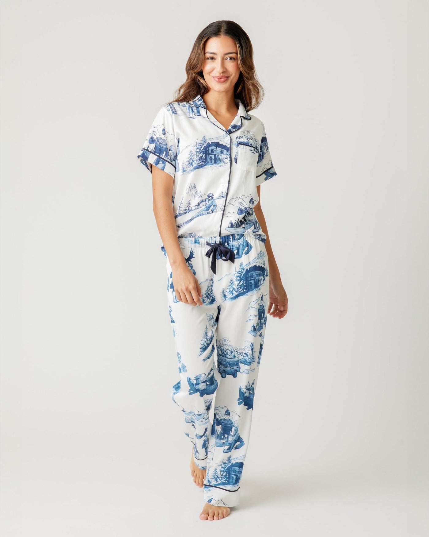 Après Ski Toile Pajama Pants Set Pajama Set Katie Kime