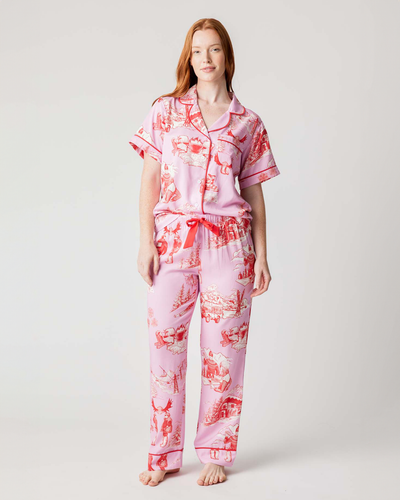 Pajama Set Lilac Cranberry / XXS Apres Ski Toile Pajama Pants Set Katie Kime