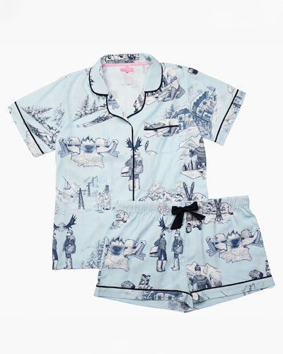 Après Ski Toile Pajama Shorts Set Pajama Set Katie Kime