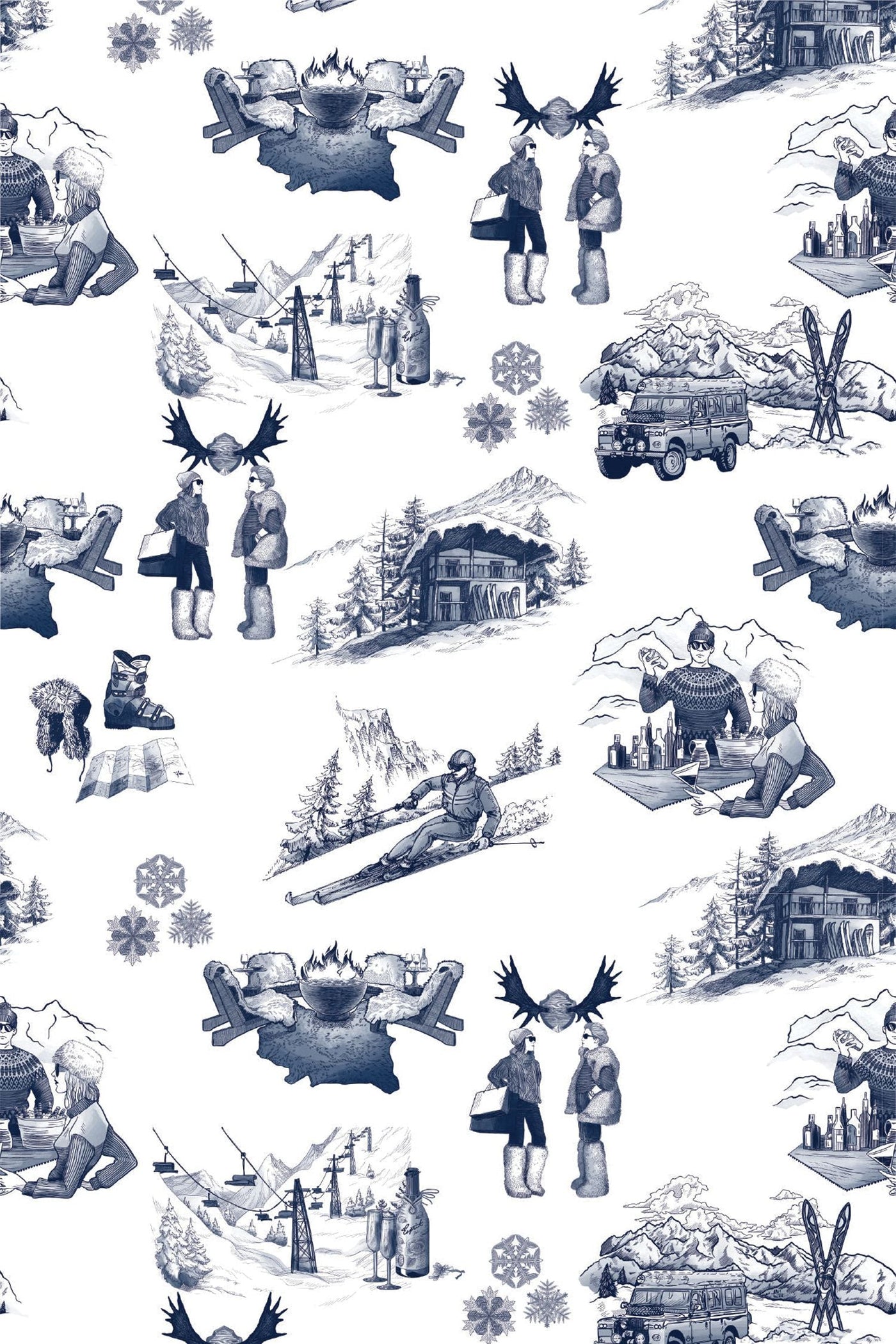 Après Ski Toile Peel & Stick Wallpaper Peel & Stick Wallpaper Katie Kime