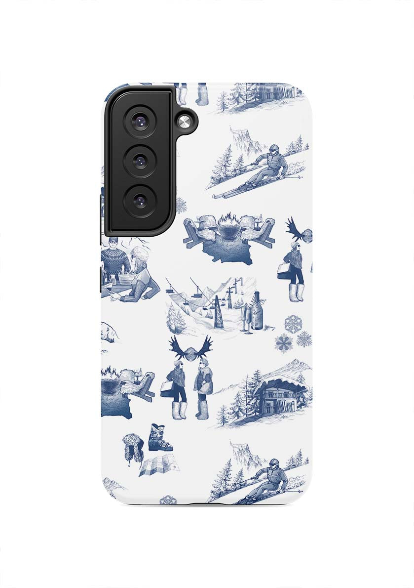 Aprés Ski Toile Samsung Phone Case Phone Case Navy / Galaxy S22 / Tough Katie Kime