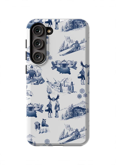 Aprés Ski Toile Samsung Phone Case Phone Case Navy / Galaxy S23 Plus / Tough Katie Kime