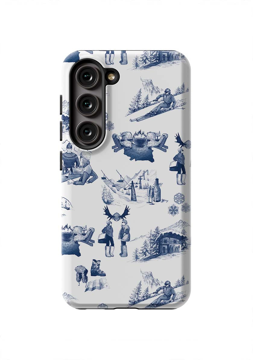 Aprés Ski Toile Samsung Phone Case Phone Case Navy / Galaxy S23 / Tough Katie Kime