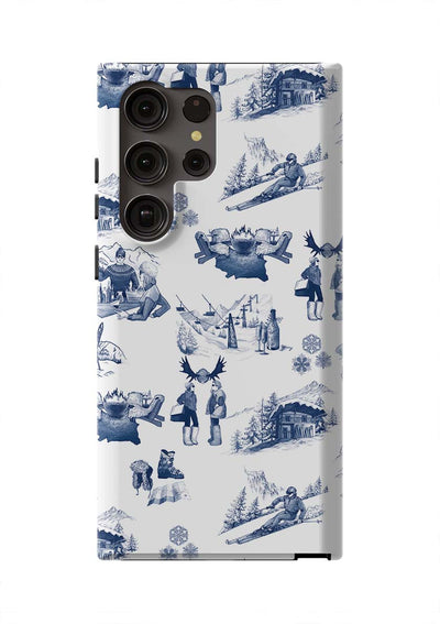 Aprés Ski Toile Samsung Phone Case Phone Case Navy / Galaxy S23 Ultra / Tough Katie Kime