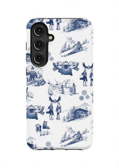 Aprés Ski Toile Samsung Phone Case Phone Case Navy / Galaxy S24 Plus / Tough Katie Kime