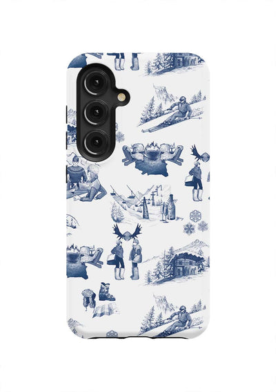Aprés Ski Toile Samsung Phone Case Phone Case Navy / Galaxy S24 / Tough Katie Kime