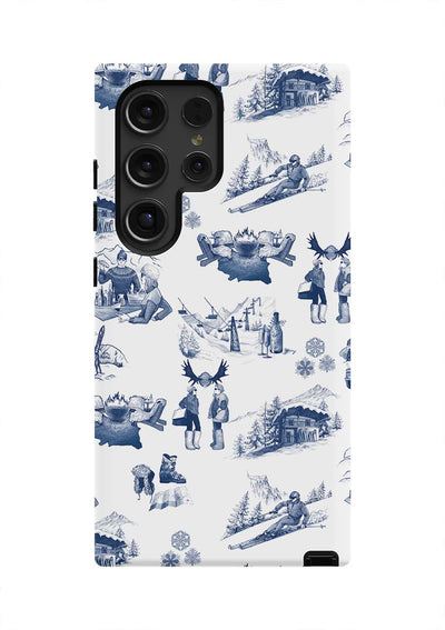 Aprés Ski Toile Samsung Phone Case Phone Case Navy / Galaxy S24 Ultra / Tough Katie Kime