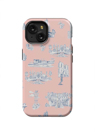 Atlanta Toile iPhone Case Phone Case Pink Navy / iPhone 15 / Tough Katie Kime