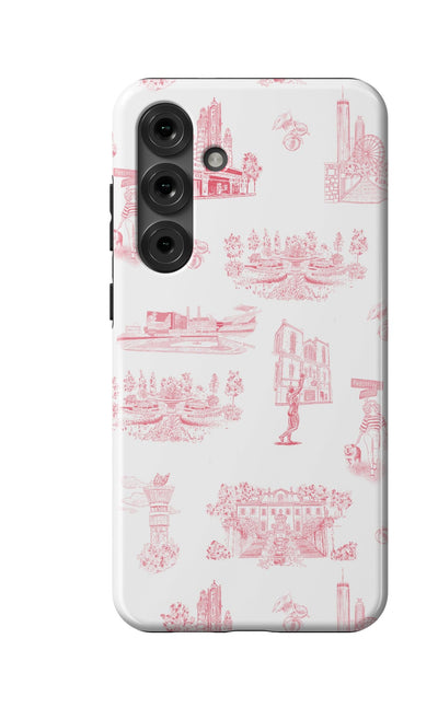 Atlanta Toile Samsung Phone Case Phone Case Red / Galaxy S25 Plus / Tough Katie Kime