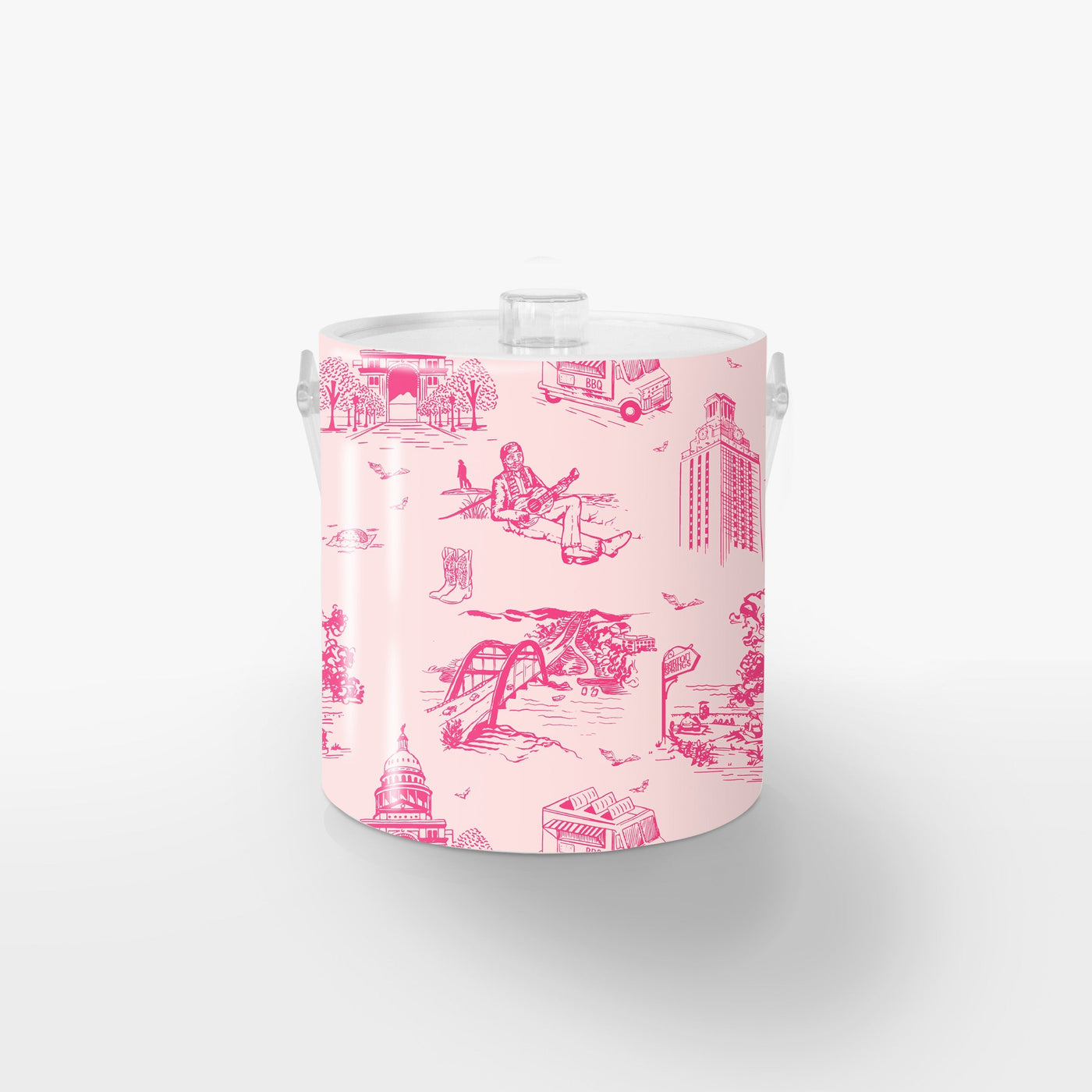 Austin Toile Ice Bucket Ice Bucket Light Pink Pink / Lucite Katie Kime
