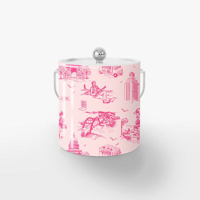 Austin Toile Ice Bucket Ice Bucket Light Pink Pink / Silver Katie Kime