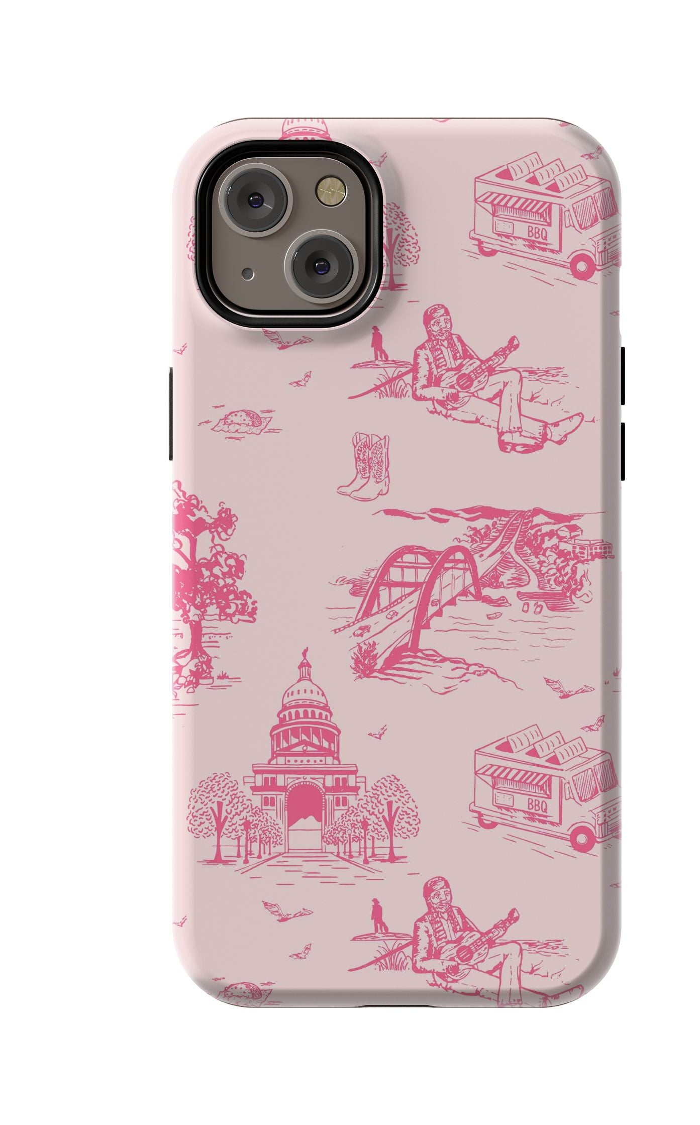 Austin Toile iPhone Case Phone Case Light Pink Pink / iPhone 14 Plus / MagSafe Tough Katie Kime