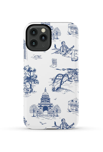 Austin Toile iPhone Case Phone Case Navy / iPhone 11 Pro / Tough Katie Kime