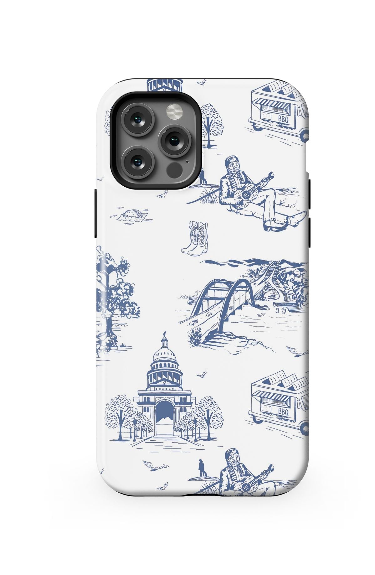 Austin Toile iPhone Case Phone Case Navy / iPhone 12 Pro / MagSafe Tough Katie Kime