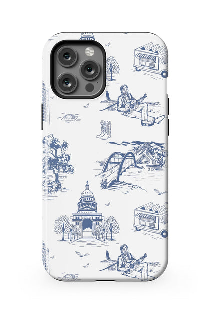 Austin Toile iPhone Case Phone Case Navy / iPhone 12 Pro Max / MagSafe Tough Katie Kime