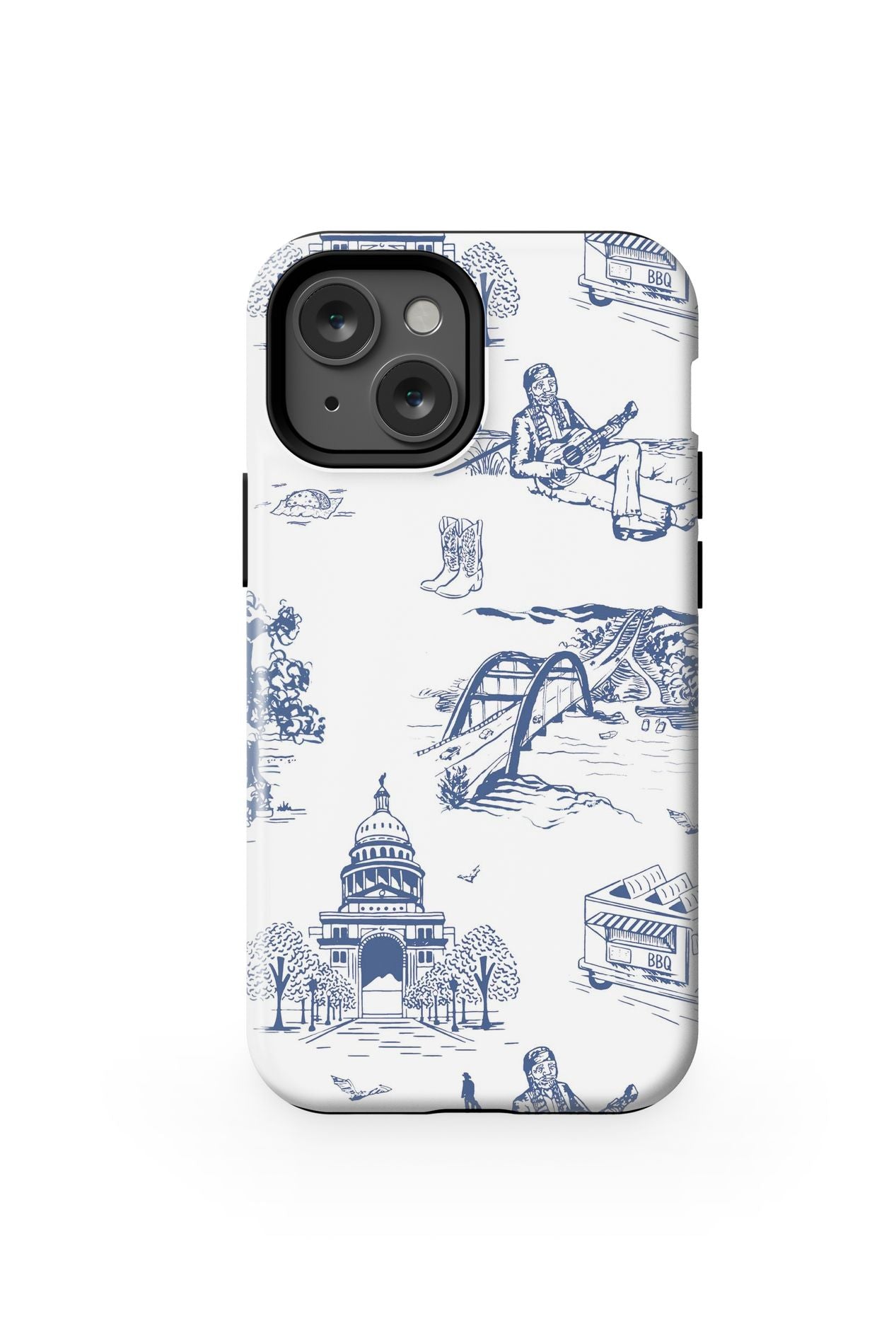 Austin Toile iPhone Case Phone Case Navy / iPhone 13 Mini / MagSafe Tough Katie Kime