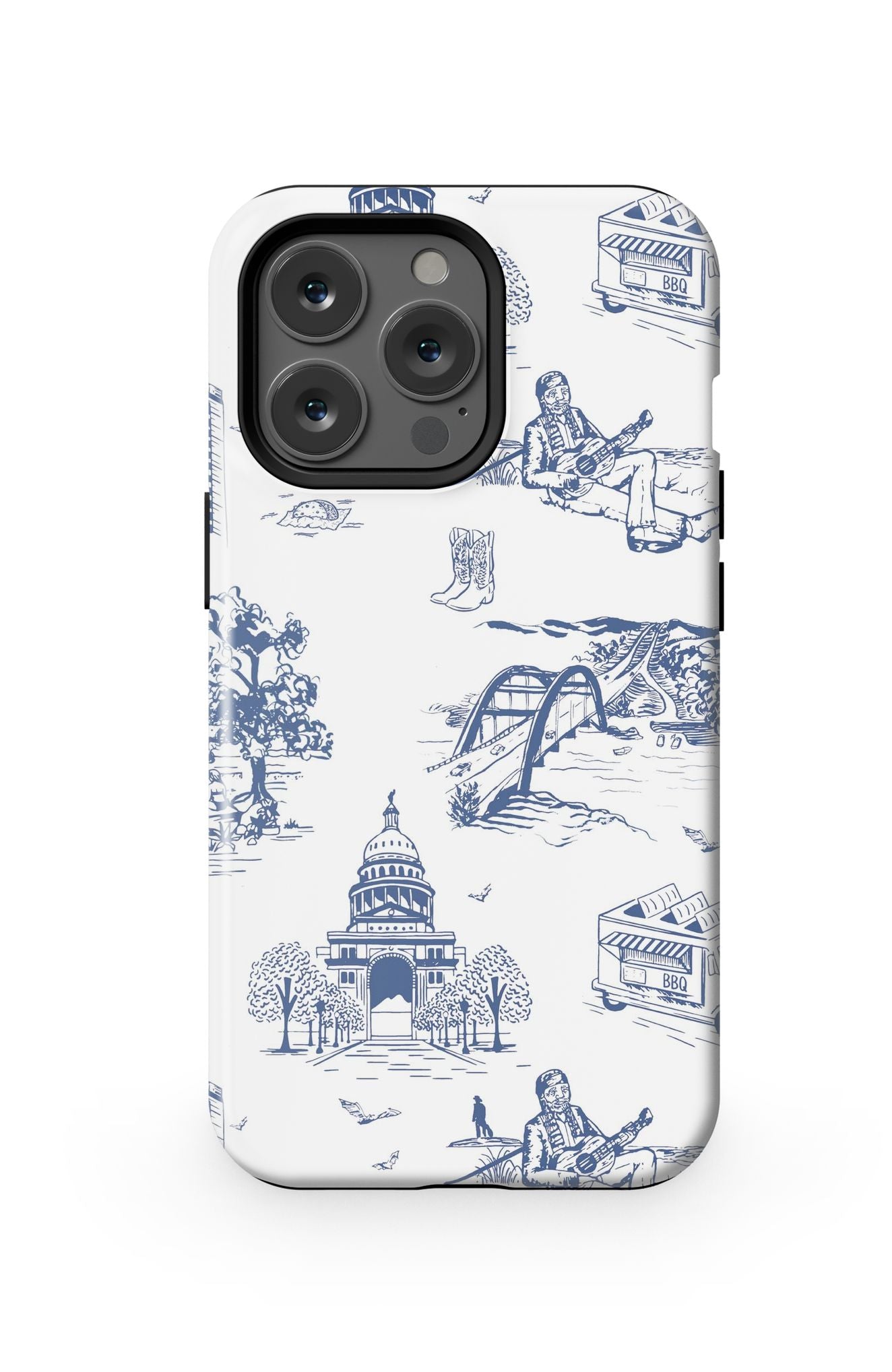 Austin Toile iPhone Case Phone Case Navy / iPhone 13 Pro / MagSafe Tough Katie Kime