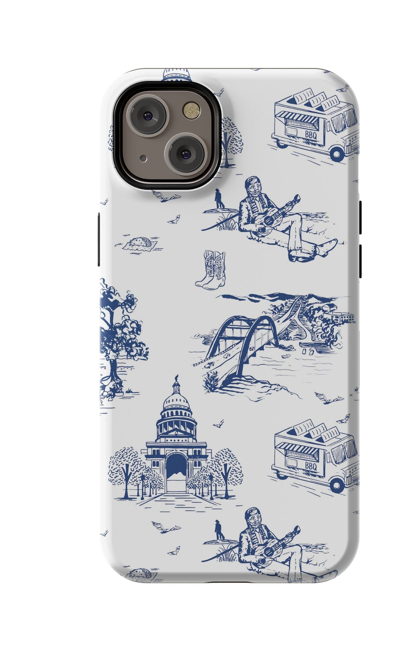 Austin Toile iPhone Case Phone Case Navy / iPhone 14 Plus / MagSafe Tough Katie Kime