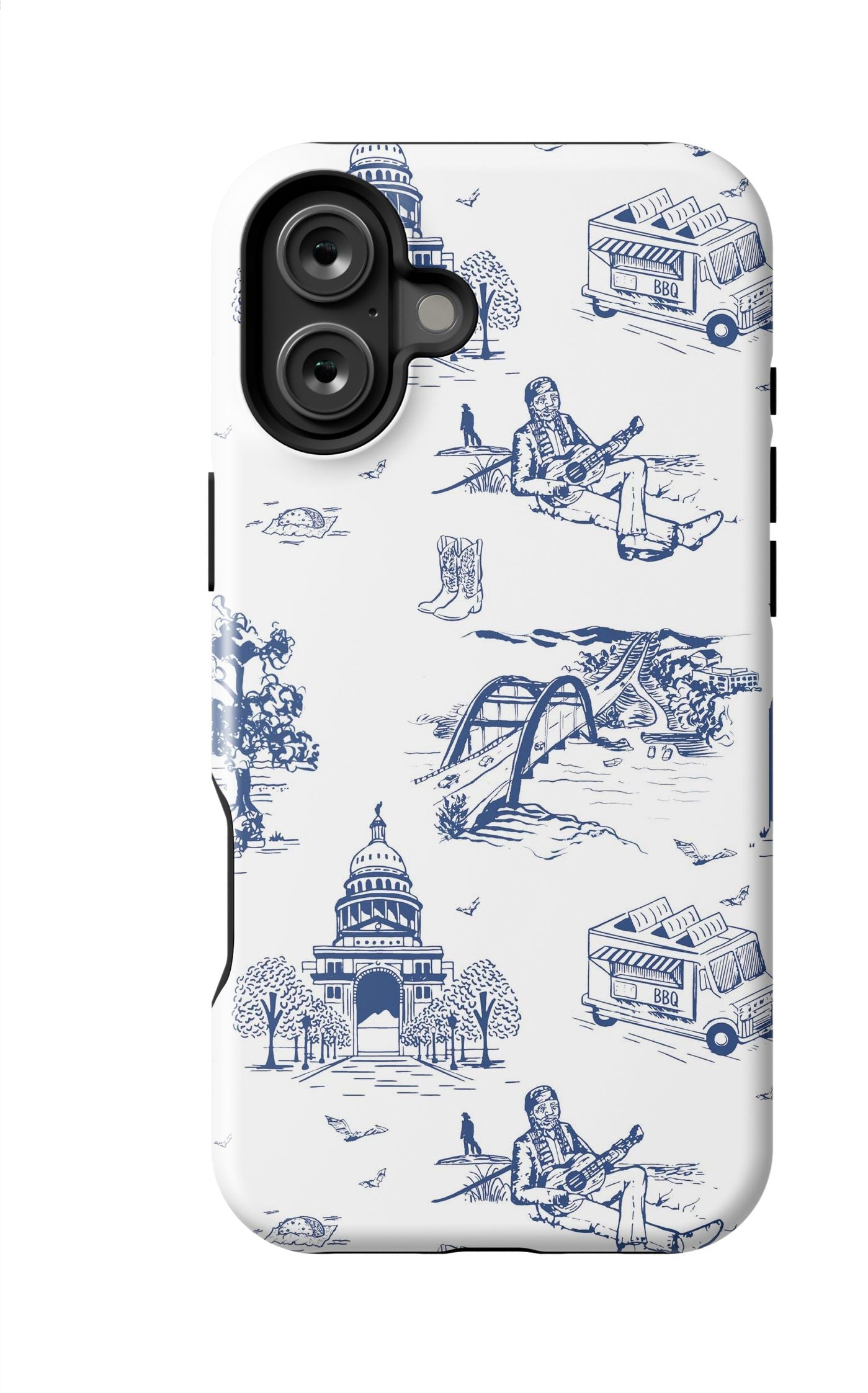 Austin Toile iPhone Case Phone Case Navy / iPhone 16 Plus / MagSafe Tough Katie Kime