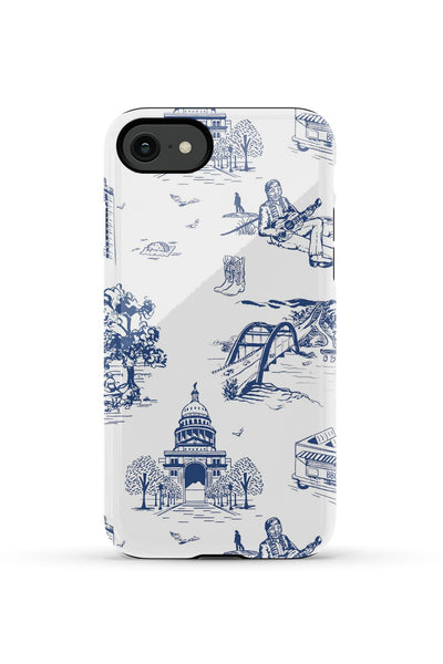 Austin Toile iPhone Case Phone Case Navy / iPhone SE (2022) / Tough Katie Kime