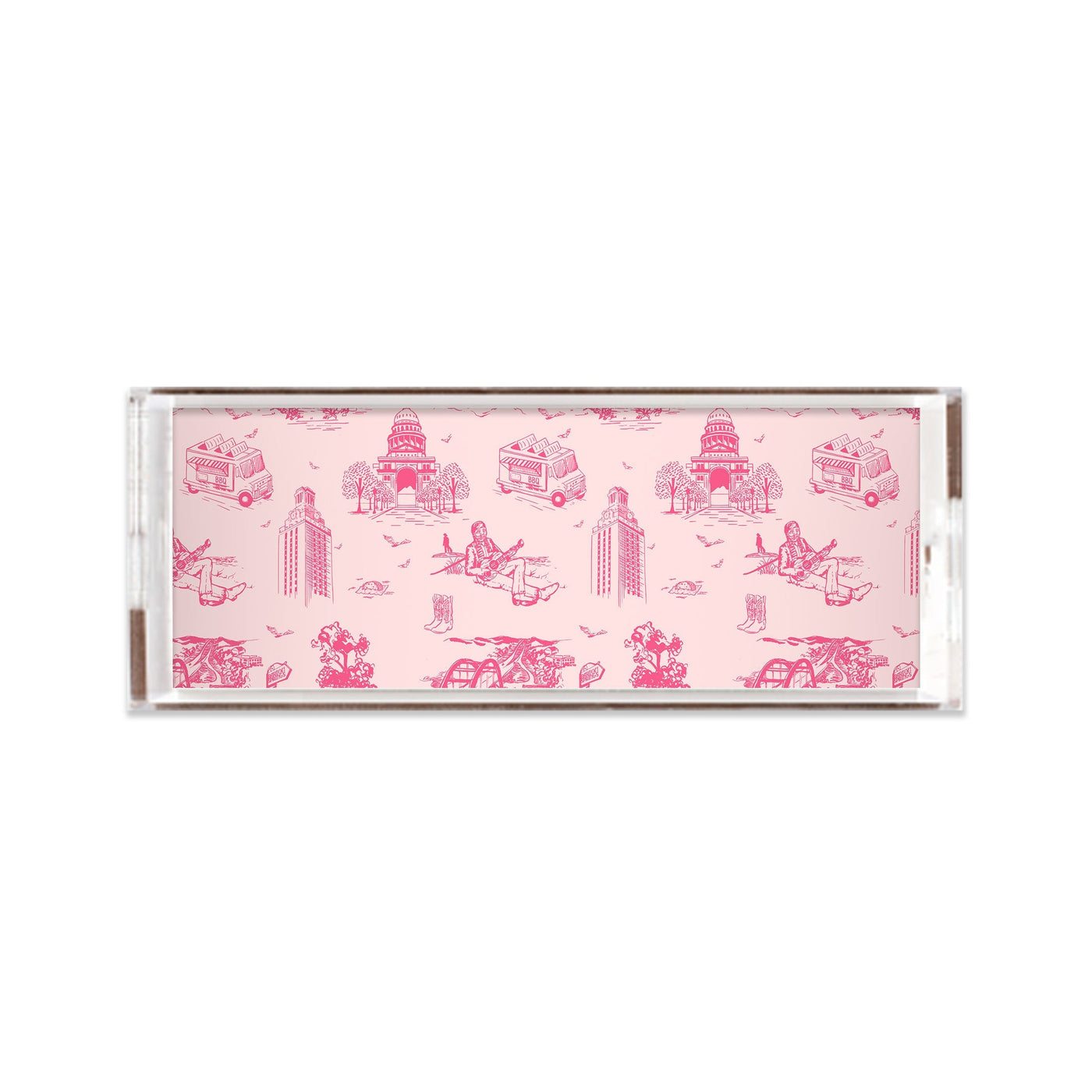 Austin Toile Lucite Tray Lucite Trays Light Pink Pink / 11x4 Katie Kime