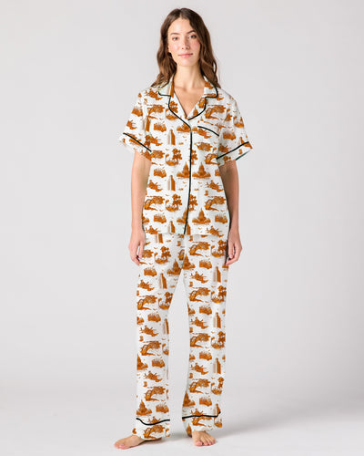 Austin Toile Pajama Pants Set Pajama Set Katie Kime