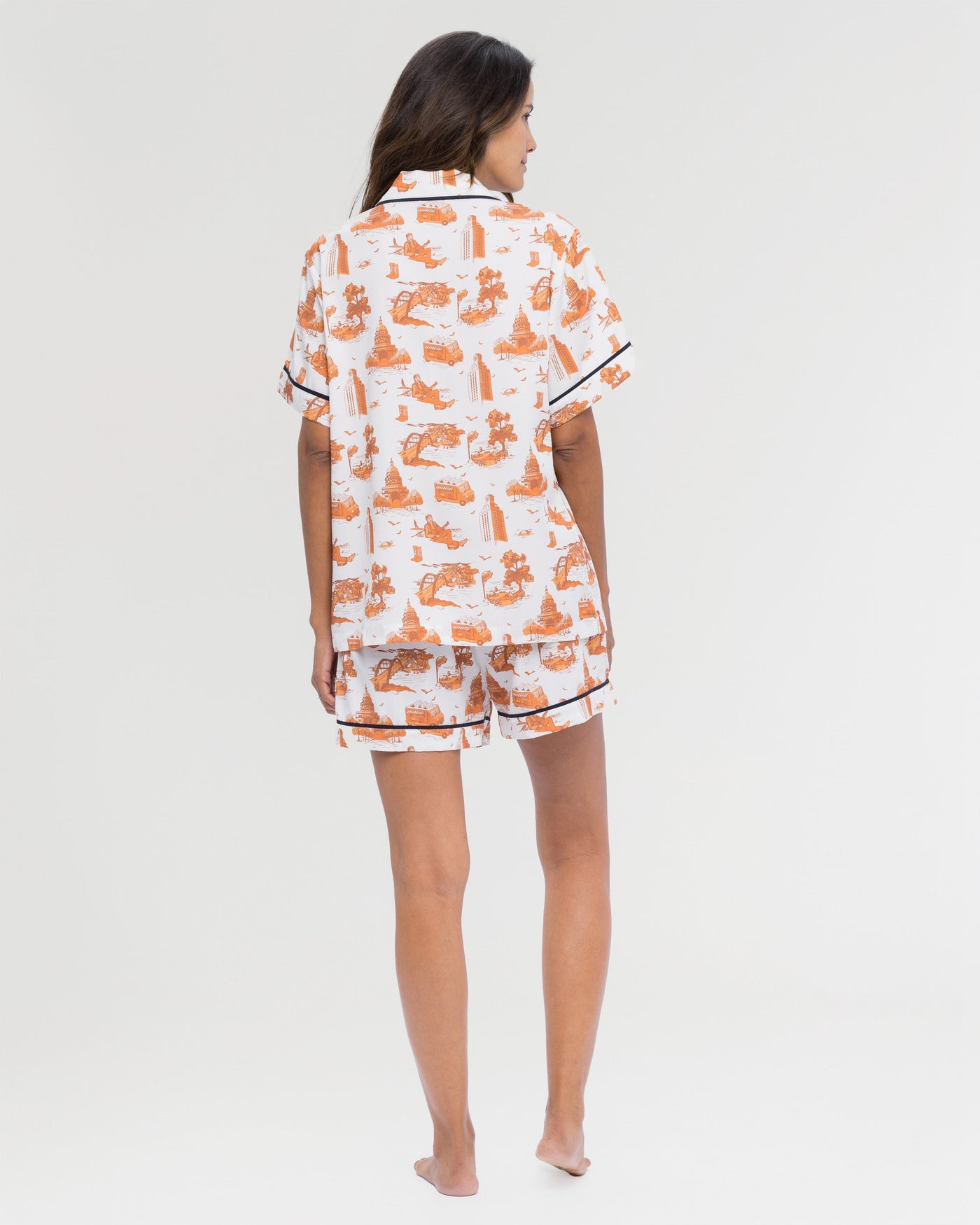 Austin Toile Pajama Shorts Set Pajama Set Katie Kime