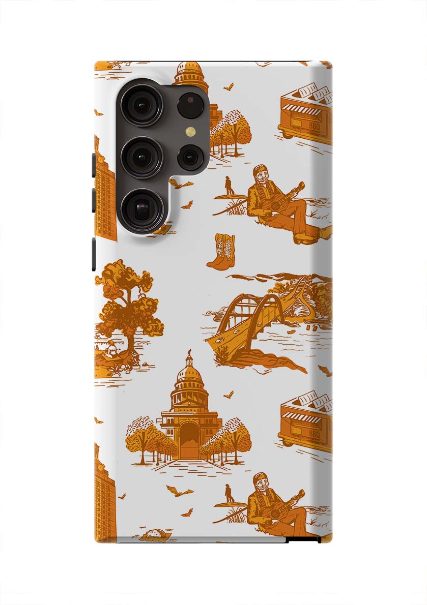 Austin Toile Samsung Phone Case Phone Case Burnt Orange / Galaxy S23 Ultra / Tough Katie Kime